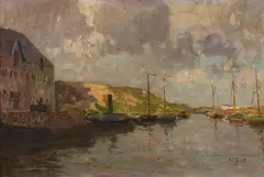 Alfred Zoff, Harbour of Concarneau, 1893, Oil on canvas on panel; framed
