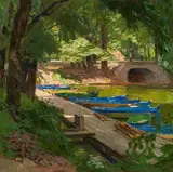 Carl Moll, Heustadlwasser im Prater, 1931, oil on canvas; framed