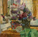 August Rieger, Flower still life, 1939, oil on canvas; framed