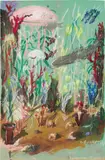 Oskar Laske, 7 Weltenmeere II, 1947, pastel, gouache on paper; framed