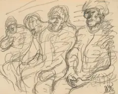 Rudolf Wacker, Gefangene, 1919, pencil on paper; framed