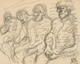 Rudolf Wacker, Gefangene, 1919, pencil on paper; framed