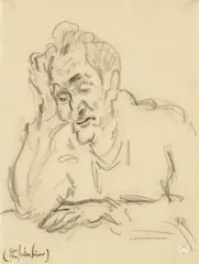 Rudolf Wacker, Portrait of a man (Dr. Jules Siber), pencil on paper; framed