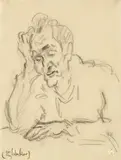 Rudolf Wacker, Portrait of a man (Dr. Jules Siber), pencil on paper; framed