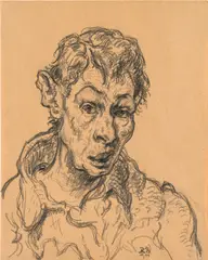 Rudolf Wacker, Self portrait, 1921, pencil on paper; framed
