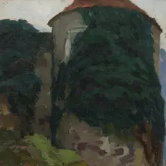 Leo Putz, Schloss Planta II, 1900, oil on canvas; framed