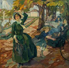 Leo Putz, Im Schleißheimer Park, c. 1906, oil on canvas; framed