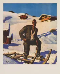 Alfons Walde, Bergwinter, 1951, colour print on paper; unframed