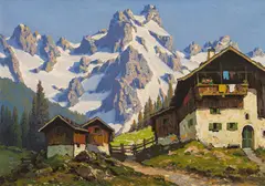 Paul Grabwinkler, Rofelewand of the Ötztal Alps, oil on canvas; framed