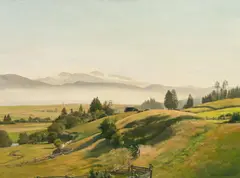 Hans Frank, Early summer morning (Mauterndorf), 1946, oil on cardboard; framed