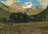 Josef Stoitzner, Spring in the Pinzgau region, c. 1939, oil on cardboard; framed
