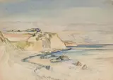 Amalfi Coast by Ludwig Heinrich Jungnickel, watercolour on paper; framed, offered Jun 2025