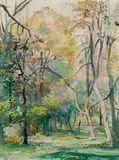 Park landscape by Ludwig Heinrich Jungnickel, oil on canvas; framed, sold Jun 2025