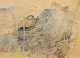 Capri by Ludwig Heinrich Jungnickel, pencil, watercolour on paper; framed, sold Jun 2025