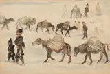 Ludwig Heinrich Jungnickel, Donkey caravan in Bosnia
