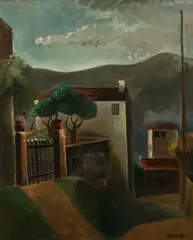 Georg Merkel, Southern French landscape, c. 1930, oil on canvas; framed