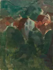 Francisco Bores, Landscape with houses, 1931, oil on canvas; framed