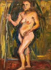 Herbert Boeckl, Standing female nude, 1927, oil on canvas; framed