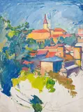 Herbert Boeckl, Nikolsburg (unfinished), 1943, oil on canvas; framed
