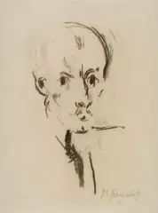 Herbert Boeckl, Portrait of Bruno Grimschitz, 1919, charcoal on paper; unframed