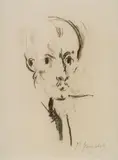 Herbert Boeckl, Portrait of Bruno Grimschitz, 1919, charcoal on paper; unframed
