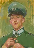Anton Kolig, Pistol shooter, 1937, oil on canvas; framed