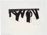 Werner Berg, Alte unterwegs II, 1967, woodcut on paper; framed