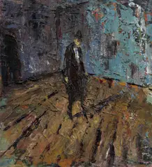 Hans Fronius, Elegant gentleman, 1983, oil on plate; framed