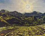 Karl Sterrer, Carinthian mountainscape at sunrise, 1922, oil on canvas; framed