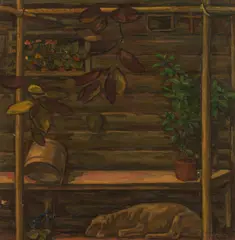 Karl Sterrer, Friede, "Schlafendes Schaf, 1944, oil on canvas on cardboard; framed