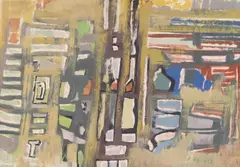 Untitled by Friedrich Aduatz, oil on cardboard; framed, sold Jun 2025