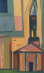 Motiv aus Venedig by Friedrich Aduatz, c. 1950, oil on hardboard; framed, sold Jun 2025