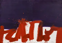 Markus Prachensky, Rot und Violett - Solitude IV, 1965, oil on canvas; framed