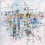 Hans Staudacher, Zarte Konfrontation, 1994, oil on canvas; unframed