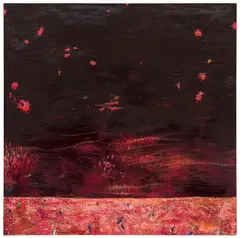 Rotfeldhorizont by Gunter Damisch, 1998, oil on canvas; unframed, sold Jun 2025