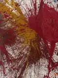Hermann Nitsch, Untitled (Schüttbild / poured picture), 2005, acrylic on jute; unframed