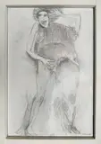 Adolf Frohner, Untitled (Woman), 1981, mixed media on cardboard; framed