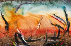 Soshana Afroyim, Blühende Wüste, 1991, oil on canvas; unframed