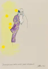 Günter Brus, Sterndeuter unvollendet, aber Zauberer, 2006, mixed media, collage on paper; unframed