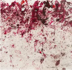 Hermann Nitsch, Untitled, 2014, acrylic on paper; framed