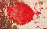 Hermann Nitsch, Untitled, 1986-2010, acrylic, blood, drawing on thin cardboard; framed