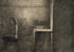 Eduard Angeli, Untitled, 1981, mixed media on paper; framed