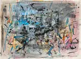 Hans Staudacher, Untitled, mixed media on paper; framed