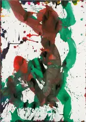 Franz Grabmayr, Tanzblatt, mixed media on paper; framed
