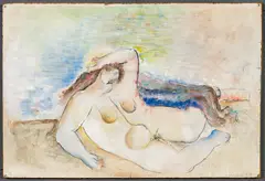 Untitled by Oswald Oberhuber, 1957, mixed media on wood; unframed, sold Jun 2025