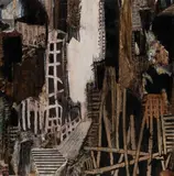 André Verlon, Untitled, mixed media, collage on paper; unframed