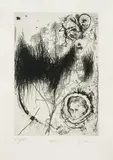 Arnulf Rainer, from the portfolio "Vertiefung mit Bewölkung, etching on laid paper; framed
