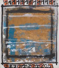 Oswald Oberhuber, 11111 22222, 1975, mixed media on cardboard; framed