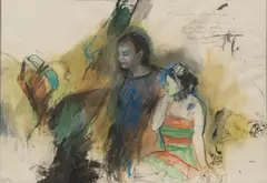 Markus Vallazza, brush drawings "Dolomitensagen, 1987, mixed media on paper; framed
