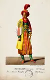 Godefroy Engelmann the Elder, Costume pictures and theatre figures (mixed lot 53 items), lithograph, coloured; unframed